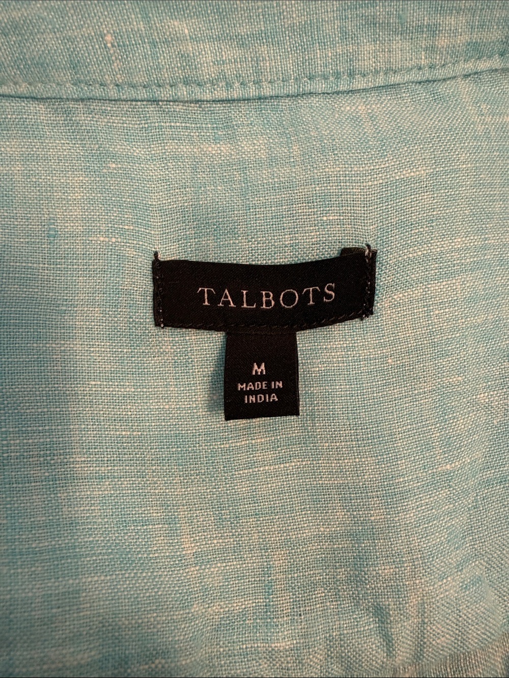 Talbots Light Aqua V-Neck Linen Tunic Top - Women - Picture 3 of 5